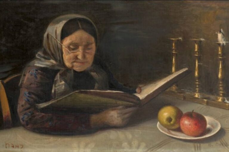 Old Woman Reading by Yehuda Pen 1907