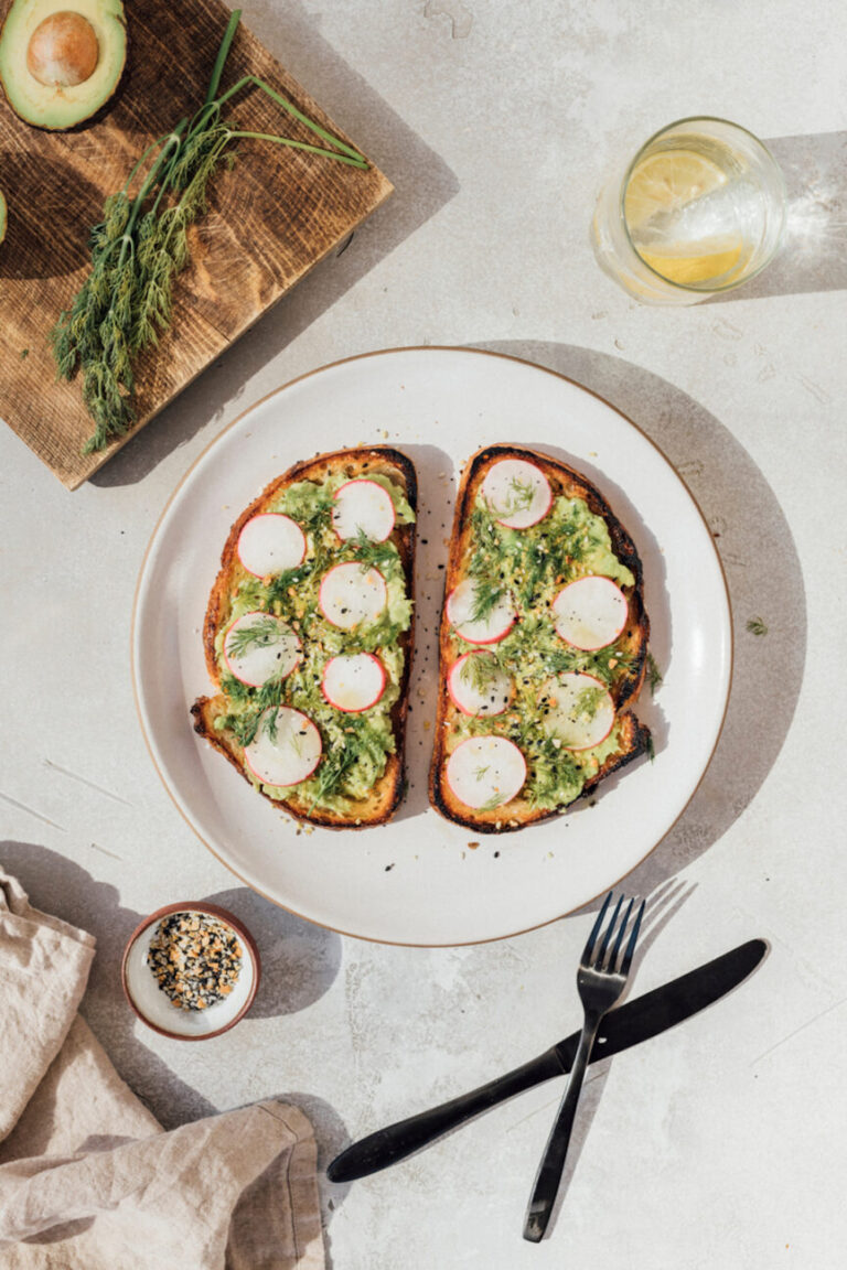 avocado toast with radishes 865x1298