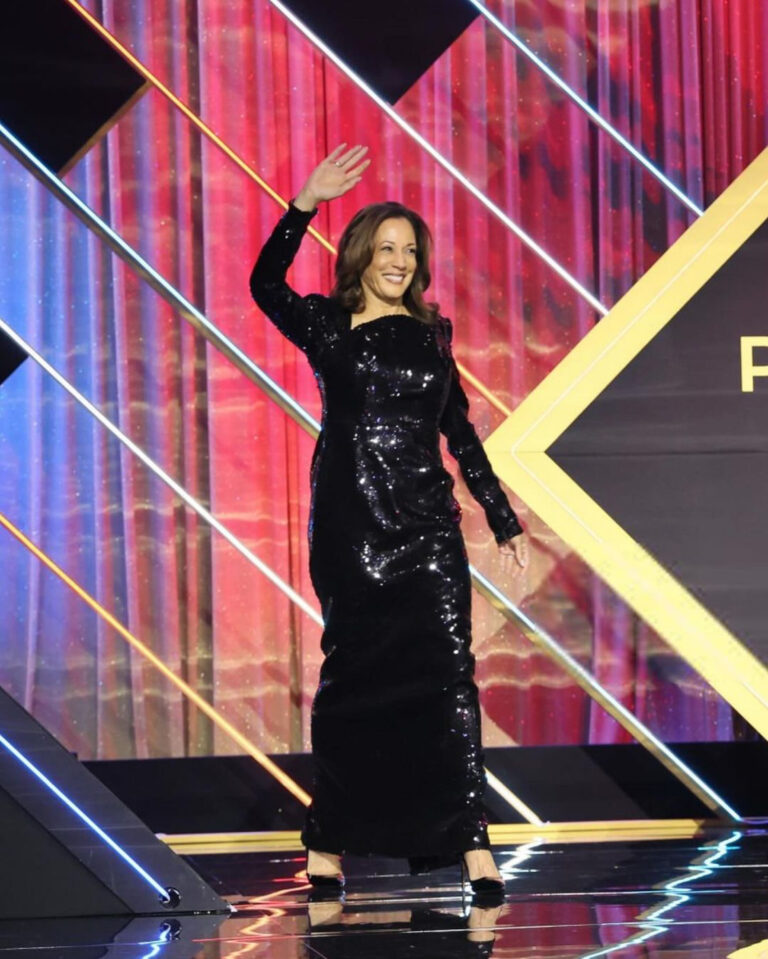 2 VP Kamala Harris Wears Black Laquan Smith Sequined Gown to the Congressional Black Caucus Foundations 53rd Annual Legislative Conference