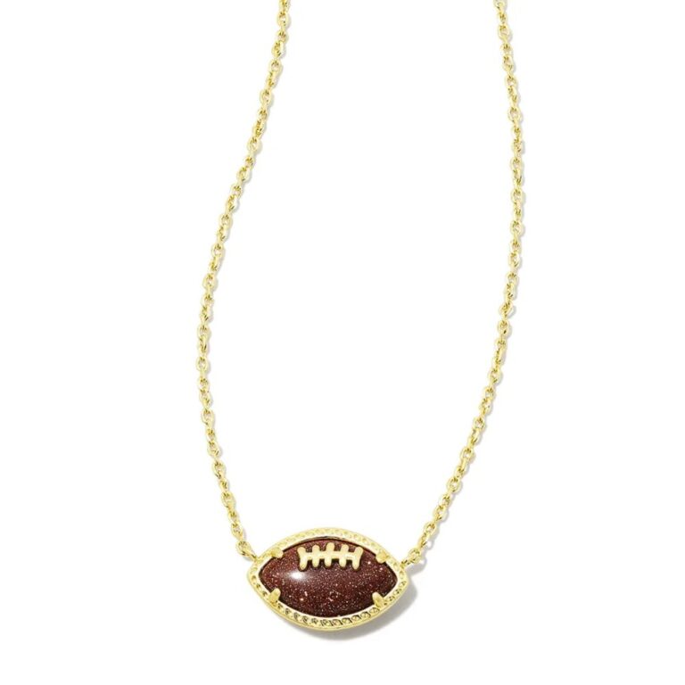 football gold short pendant necklace