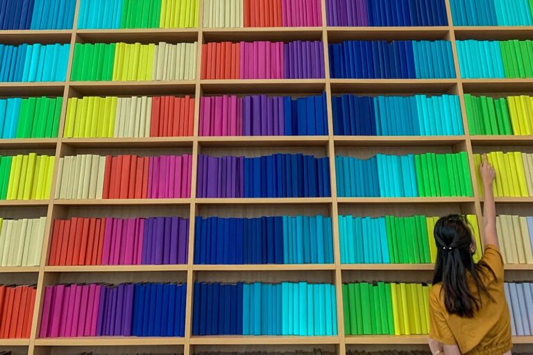 rainbow book shelf