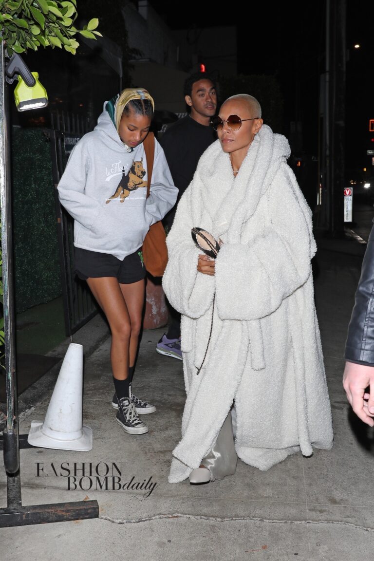 Jada Pinkett Smith Grabs Dinner with Willow and Trey Smith in an Ottolinger Coat and Chloe Shades Get the Look for Less