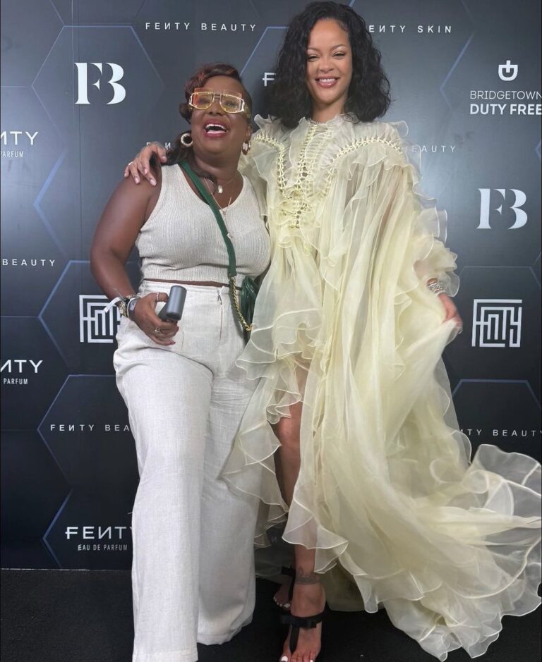 Rihanna Posed with Fans in a Zimmermann Spring 2025 Look While Promoting Fenty Beauty 1