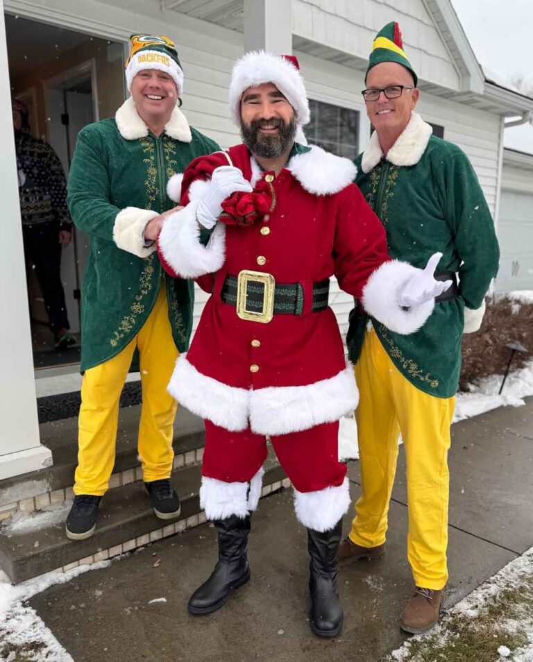 Jason Kelce Dresses as Santa Claus and Brings Christmas Spirit on ESPN 1