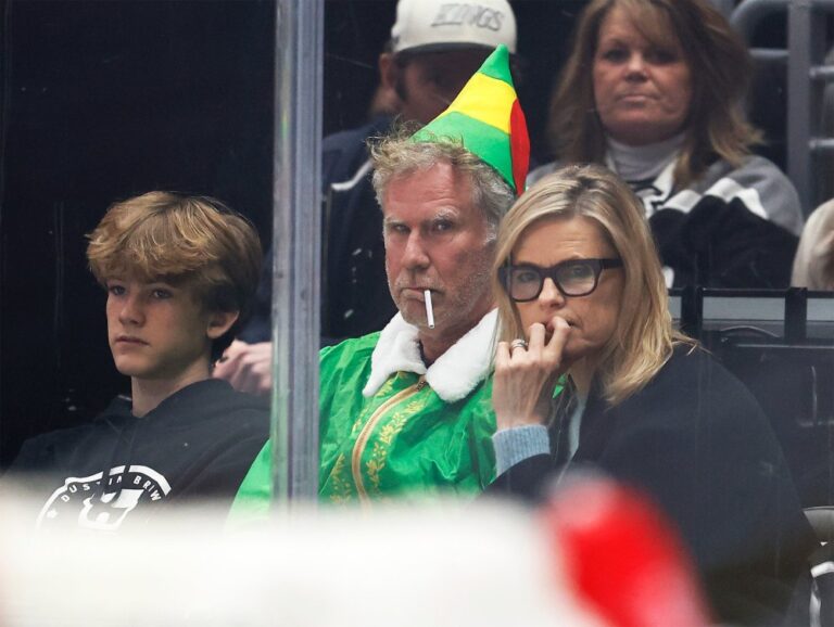 Will Ferrell Smokes Cigarette While Dressed as Elf Character Buddy at NHL Game 1