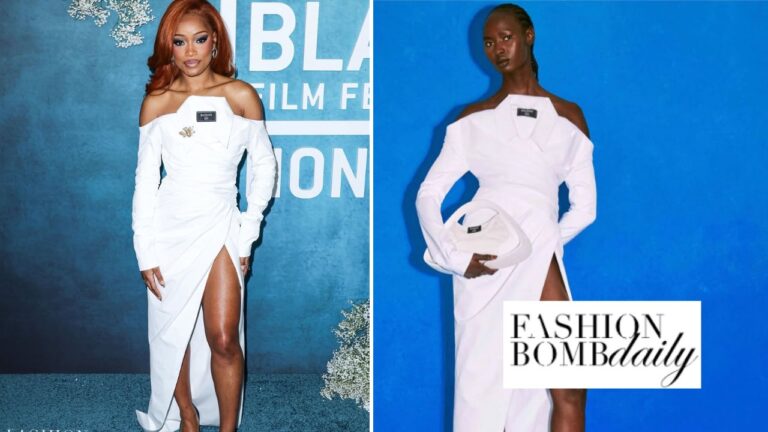 KeKe Palmer Wore a White 7250 Strapless Illusion Shirt Gown to the 7th Annual American Black Film Fe