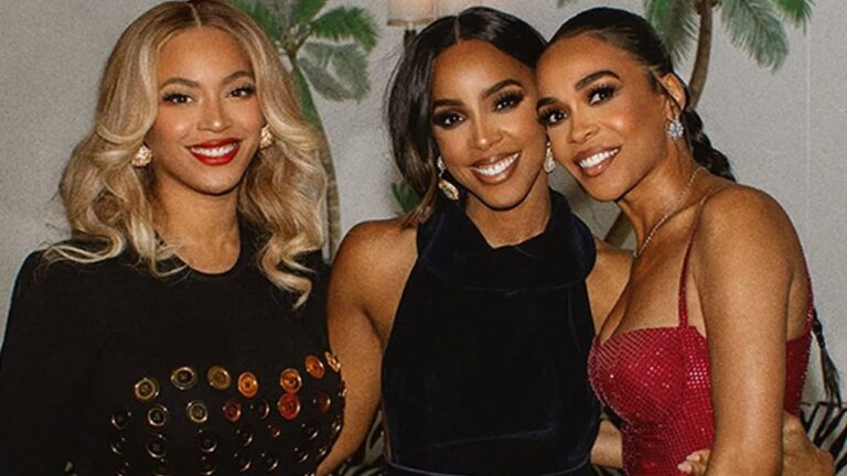 Kelly Rowland Celebrated Her Birthday in a Black Custom Lena Berisha Gown Alongside Beyonce in a Bla