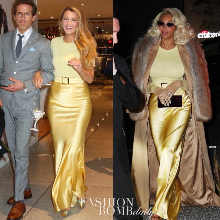 Beyonce vs. Blake Lively in Sergio Hudson Spring 2025 Yellow Top and Maxi Skirt final 21