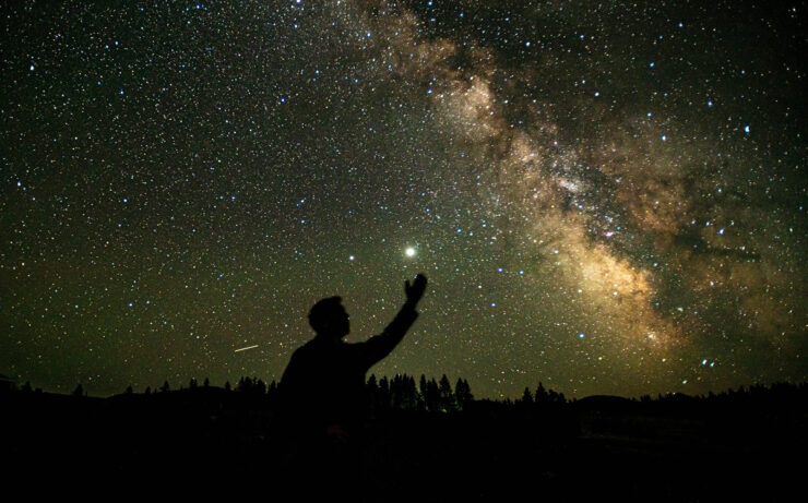 night sky reaching for the stars